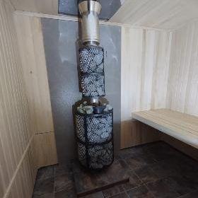 Банная печь Прометалл Атмосфера XL (Про) с сеткой нержавейкой под ключ (монтаж 08.22) фото