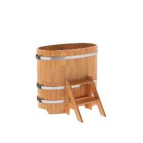 Купель BentWood овальная из сращенных ламелей лиственницы, 0,59Х1,06, толщина стенок - 2,8 см фото