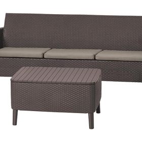 Комплект Allibert Салемо трипл сет (Salemo 3 seater set) коричневый фото