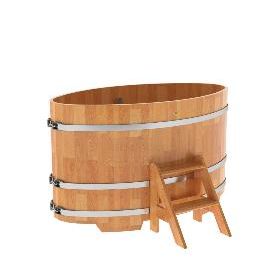Купель BentWood овальная из сращенных ламелей лиственницы,0,92Х1,66, толщина стенок - 2,8 см фото