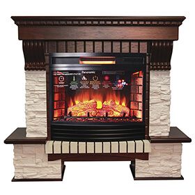 Каминокомплект InterFlame Exter/ Экстер Сланец c очагом Panoramic 26 LED (25-30) фото