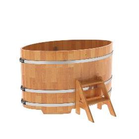 Купель BentWood овальная из сращенных ламелей лиственницы,1,08Х1,75, толщина стенок - 2,8 см фото
