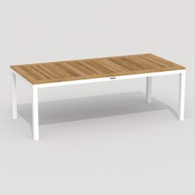 Стол обеденный TELLA из тика 220x100 белый фото