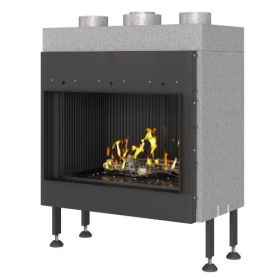 Газовый камин Airtone Gassi фронтальный 600 объемное горение, газовый балон фото