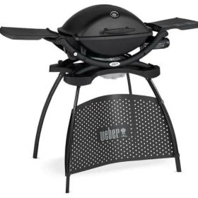 Газовый гриль Weber Q 1200 Black Line с подставкой фото