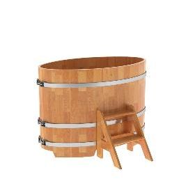 Купель BentWood овальная из сращенных ламелей лиственницы, 0,80Х1,42, толщина стенок - 2,8 см фото