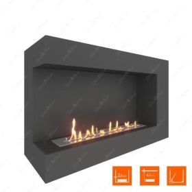 Биокамин угловой SteelHeat Grand 900 фото
