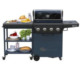 Газовый гриль Sahara X475 4 B BBQ Trolley Smokey Teal фото