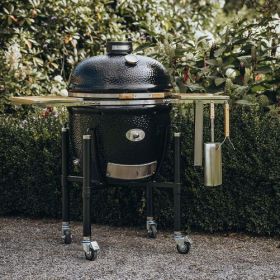 Керамический гриль Monolith Lechef Pro Series 2.0 Black с боковыми столиками и подставкой фото