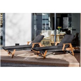 Шезлонг Royal Family Michelle Sunlounge с черной подушкой фото