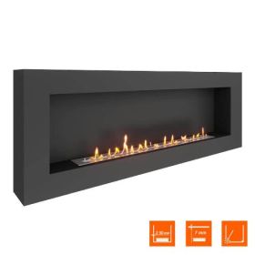 Биокамин SteelHeat Wall Grand 1800 чёрный фото