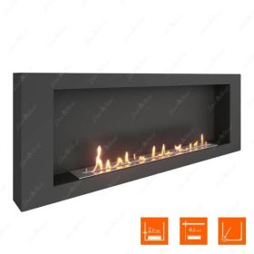 Биокамин SteelHeat Wall Grand 1500 чёрный фото