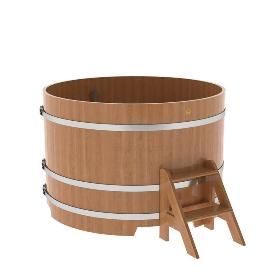 Купель BentWood круглая из дуба, d=1.5 м, толщина стенок - 2,6 см фото
