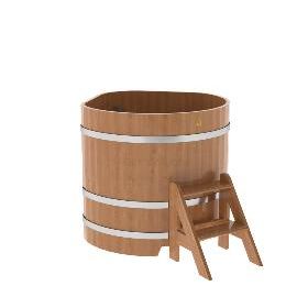 Купель BentWood угловая из дуба, 1,03Х1,03, толщина стенок - 2,6 см фото