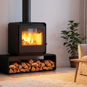Печь камин Denner Fire Lumen Nest с дровником фото