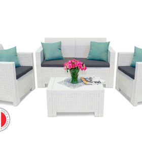 Комплект мебели Bica NEBRASKA 2 Set (диван, 2 кресла и стол), белый фото