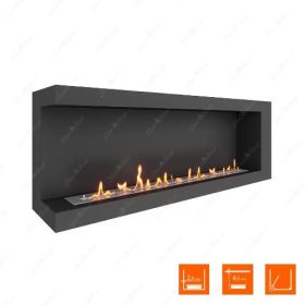Биокамин угловой SteelHeat One 1500 фото