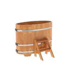 Купель BentWood овальная из сращенных ламелей лиственницы, 0,69Х1,31, толщина стенок - 2,8 см фото