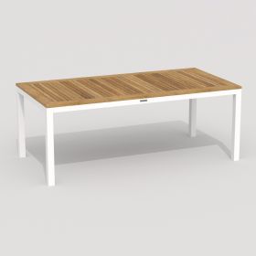 Стол обеденный TELLA из тика 200x100 белый фото