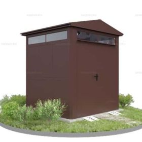 Хозблок с двускатной крышей Премиум Skoggy Mini RAL 8017 фото