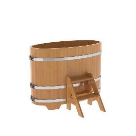 Купель BentWood овальная из лиственницы, 0,69Х1,31, толщина стенок - 2,8 см фото