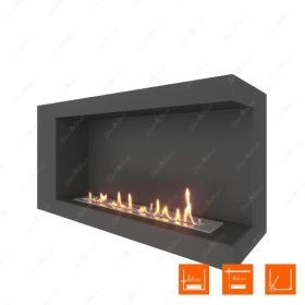 Биокамин угловой SteelHeat Long 900 фото