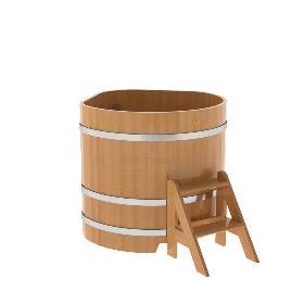 Купель BentWood угловая из лиственницы, 1,03Х1,03, толщина стенок - 2,8 см фото