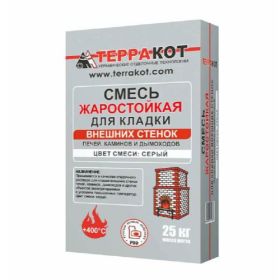 Смесь кладочная водостойкая для внешних стенок, жаростойкая Терракот, 25 кг фото