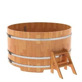 Купель BentWood круглая из сращенных ламелей лиственницы, d=1.8 м, толщина стенок - 2,8 см фото