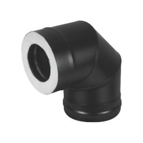 Сэндвич колено 90* Везувий Кераблэк (Black Keralux) (AISI 430/1.0мм+0.5 мм) 3 секции фото