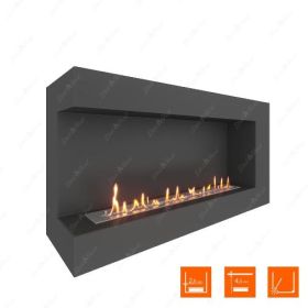 Биокамин угловой SteelHeat Grand 1200 фото