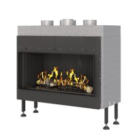 Газовый камин Airtone Gassi фронтальный 800 объемное горение, газовый балон фото