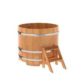 Купель BentWood круглая из сращенных ламелей лиственницы, d=1.17 м, толщина стенок - 2,8 см фото