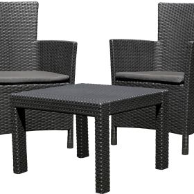Комплект мебели Allibert Розарио балкон (Rosario balcony set) графит фото