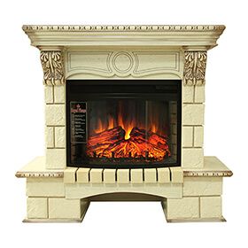 Каминокомплект Royal Flame Pierre Luxe шампань угловой с очагом Dioramic 25 LED FX фото