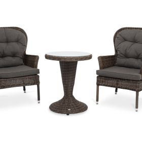 Кофейный комплект 4SiS Алиса из искусственного ротанга, цвет коричневый фото