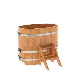 Купель BentWood овальная из сращенных ламелей лиственницы, 0,76Х1,16, толщина стенок - 2,8 см фото