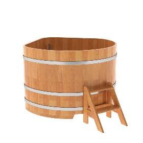 Купель BentWood угловая из сращенных ламелей лиственницы, 1,37Х1,37, толщина стенок - 2,8 см фото