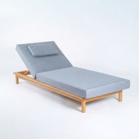 Шезлонг Ideal Patio САПОРИ тик, светло-серый матрас, подушка фото