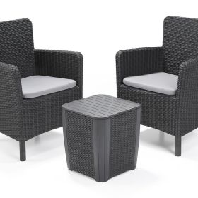 Комплект мебели Allibert Трентон балкон (Trenton Balcony graphite) графит фото