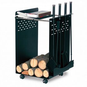 Дровница мобильная Comex 50.110 Nero H.70 L.45X38 C/4 Accessori фото
