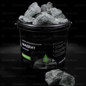 Камни для сауны Saunaru Жадеит колотый Premium, фракция до 100 мм, ведро 15 кг фото