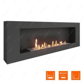 Биокамин SteelHeat Wall Grand 1200 чёрный фото