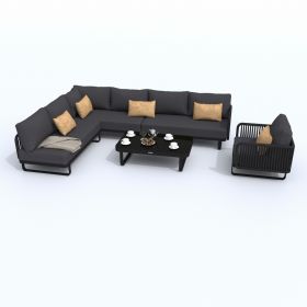 Лаунж зона угловая Ideal Patio BELLISA модульная антрацит - каркас карбон фото