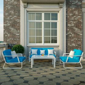 Лаунж зона Ideal Patio ESTIVO голубая - белый каркас фото
