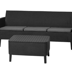 Комплект Allibert Салемо трипл сет (Salemo 3 seater set) графит фото