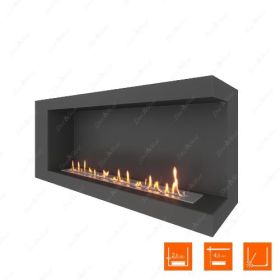 Биокамин угловой SteelHeat Long 1200 фото