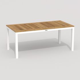 Стол обеденный TELLA из тика 180x90 белый фото