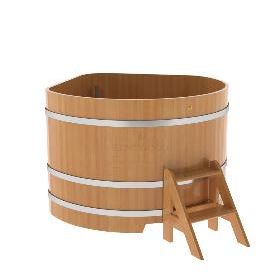 Купель BentWood угловая из лиственницы, 1,37Х1,37, толщина стенок - 2,8 см фото